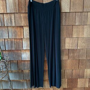 NWT Eileen Fisher Black Silk Wide Leg Pants with Elastic Waist - Women's Medium